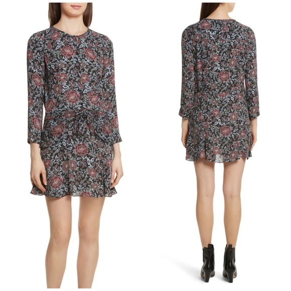 NWT Veronica Beard Printed Silk Tie Front Dress - Picture 6 of 15